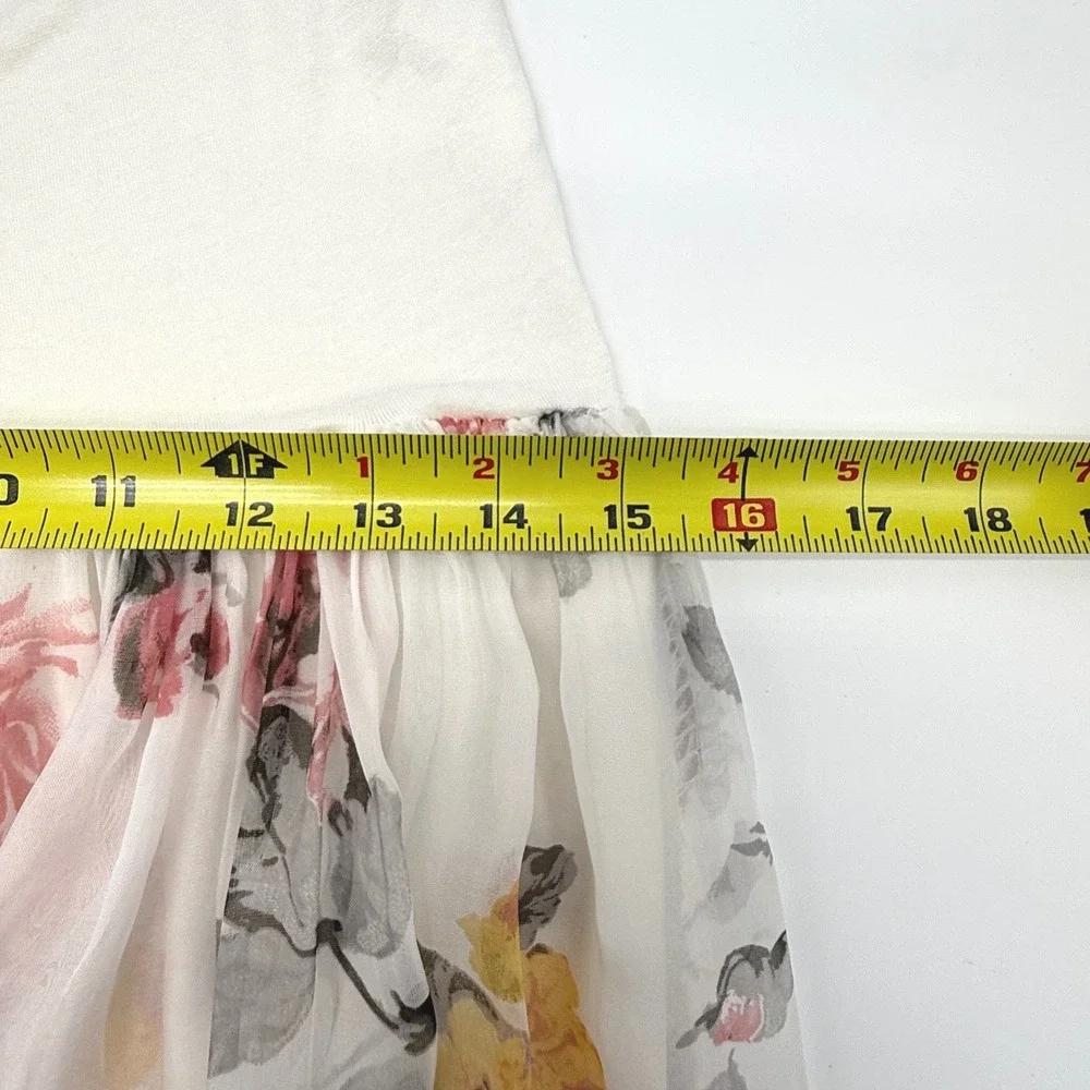 Lola Italy Silk Strapless Floral Maxi Dress White Pastel Floral Size M NWT Bride - Picture 11 of 12